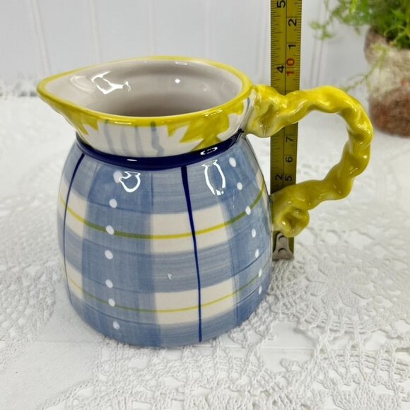 Blue Sky Sugar Bowl & Creamer Set With Spoon By Heather Goldminc Country Ceramic - Picture 10 of 16